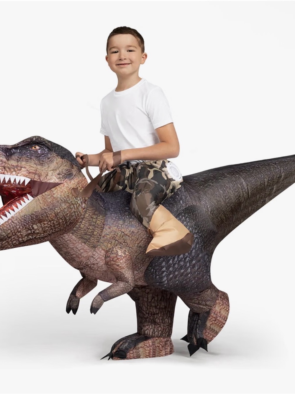 Puff Me Up! Ride-A-T-Rex Inflatable Costume — Brown 7-10 yrs - Picture 3 of 5